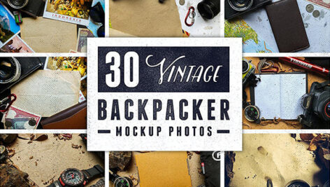 دانلود 30 عکس موکاپ کوله پشتی قدیمی 30Vintage Backpacker Mockup Photos