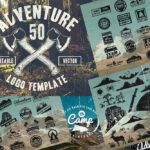 دانلود 50 لوگوی ماجراجویی قدیمی در فضای باز 50Vintage Adventure Outdoor Badges & Logos