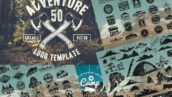 دانلود 50 لوگوی ماجراجویی قدیمی در فضای باز 50Vintage Adventure Outdoor Badges & Logos