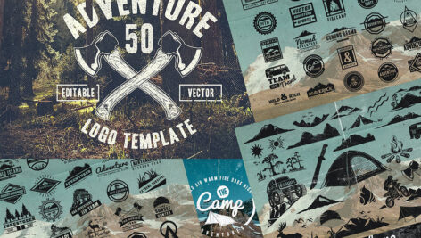 دانلود ۵۰ لوگوی ماجراجویی قدیمی در فضای باز ۵۰Vintage Adventure Outdoor Badges & Logos