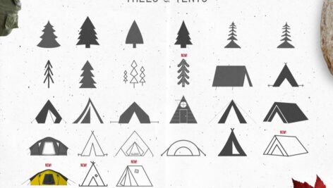 دانلود مجموعه لوگو وکتور کمپینگ Logo Template Creation Kit - Camping Edition