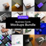 دانلود مجموعه 30 مدل موکاپ و کارت ویزیت Business Cards Mockups Pack
