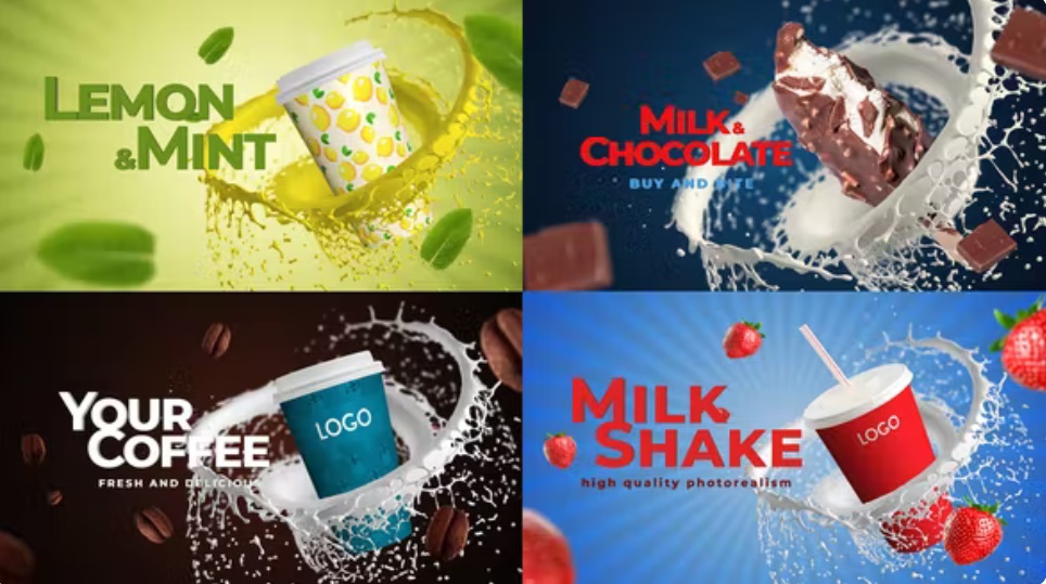 پروژه افترافکت تیزر تبلیغاتی نوشیدنی  Coffee, Soda, Milkshake, Any Food 