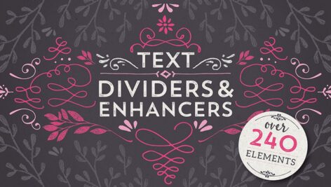 دانلود ۲۴۰ المان گل و حاشیه Text Dividers & Enhancers