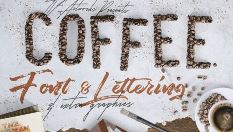 دانلود فونت و حروف به سبک دانه های قهوه Coffee Beans – Font & Lettering