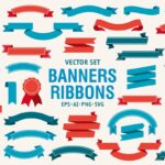 دانلود مجموعه وکتور بنرهای روبانی Vector Ribbon Banners Big Set