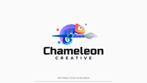 لوگوی رنگارنگ آفتاب پرست Chameleon Gradient Colorful