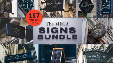 مجموعه مگا موکاپ علائم و تابلو ها The Mega Signs Bundle