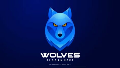 لوگوی گرگ Wolves Gradient Logo