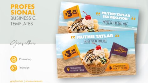 دانلود کارت ویزیت کارت ویزیت بستنی فروشی Ice Cream Business Card