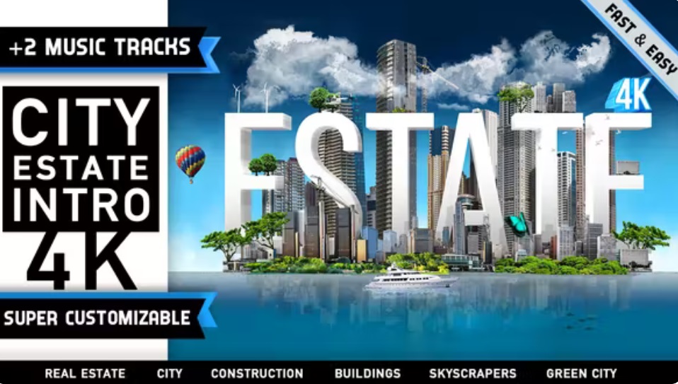 پروژه افترافکت لوگوی معرفی املاک شهر City Estate Intro Logo