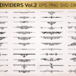 دانلود 48 عناصر خط تقسیم کننده های برداری Vector Dividers Page Decoration Elements