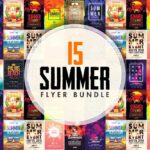 دانلود 15 تراکت لایه باز تبلیغاتی Summer Beach Flyer Bundle