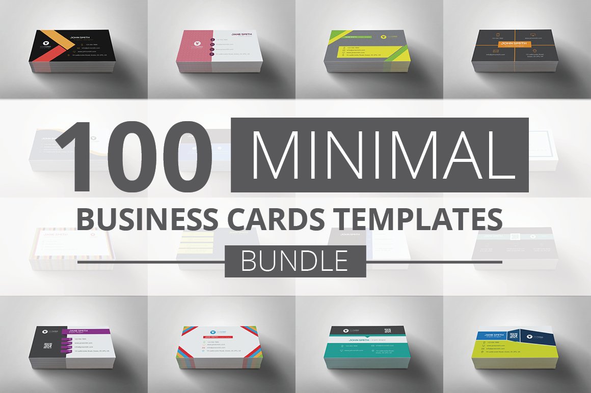 دانلود مجموعه 100 کارت ویزیت مینیمال Minimal Business Cards Bundle 