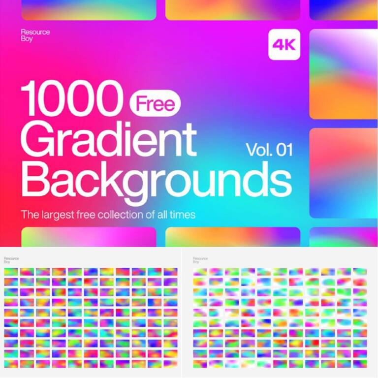 دانلود مجموعه 1000 بک گراند گرادینت با کیفیت 4K - Gradient Background 