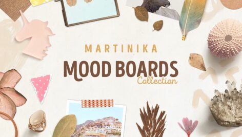 موکاپ مجموعه تابلوها و طرح های مارتینیکا Martinika Mood Boards