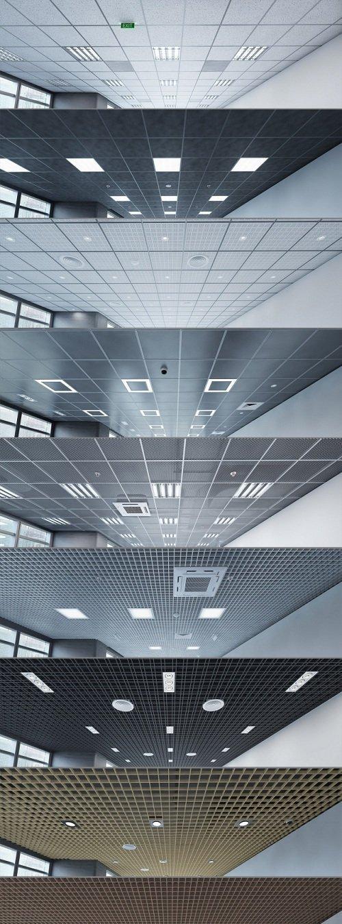 دانلود کیت چراغ های سقفی اداری مدل های سه بعدی سقفی آرمسترانگ 