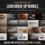 دانلود مجموعه 20 موکاپ لوگو 20Photorealistic Logo Mock-Ups Bundle