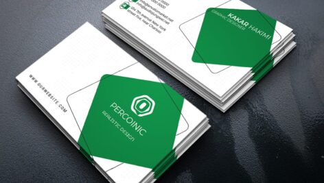 دانلود کارت ویزیت شرکتی سبز و سفید