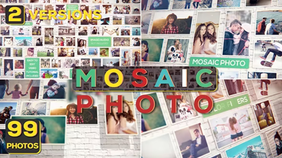 پروژه افترافکت عکس موزاییک Mosaic Photo
