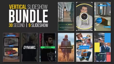 پروژه افترافکت بسته نمایش اسلاید عمودی Vertical Slideshow Bundle