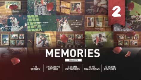 پروژه افترافکت اسلایدشو خاطرات عروسی Wedding Memories Slideshow