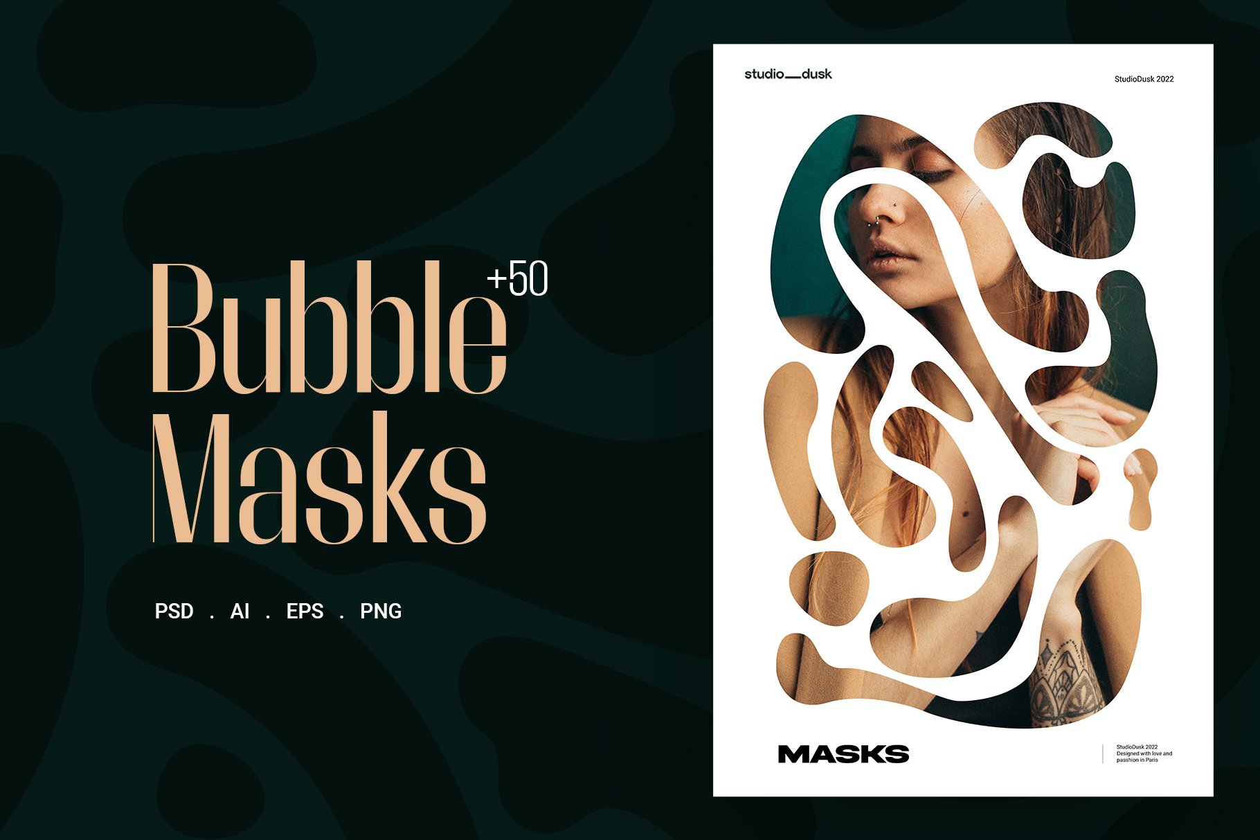 دانلود 50 ماسک  وکتور حبابی انتزاعی Bubble Masks