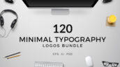 دانلود باندل 120 لوگوی تایپوگرافی مینیمال Minimal Typography Logos Bundle