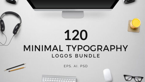 دانلود باندل ۱۲۰ لوگوی تایپوگرافی مینیمال Minimal Typography Logos Bundle