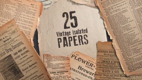 مجموعه ۲۵ کاغذ جدا شده وینتیج (قدیمی) Vintage Isolated Papers