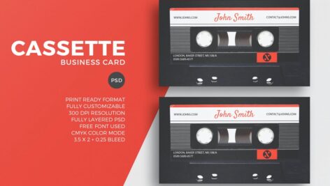 کارت ویزیت نوار کاست Cassette Business Card