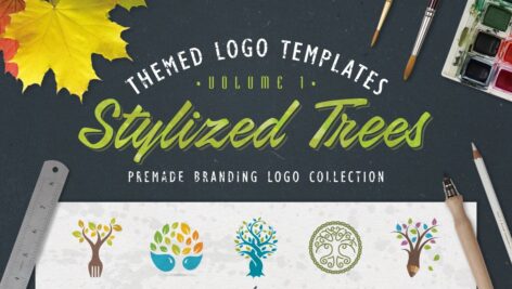 دانلود باندل لوگو طرح درخت Logo Bundle Vol.1 – Stylized Trees