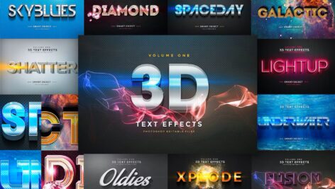 استایل جلوه های متنی سه بعدی ۳D Text Effects