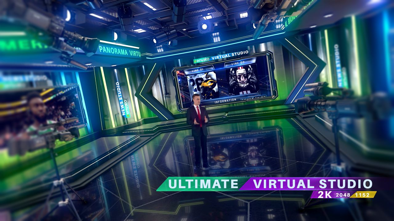 پروژه افترافکت استودیو مجازی اخبار تلویزیونی Ultimate Virtual Studio After Effcet 
