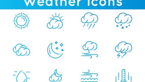 دانلود آیکون آب و هوا Weather Icons