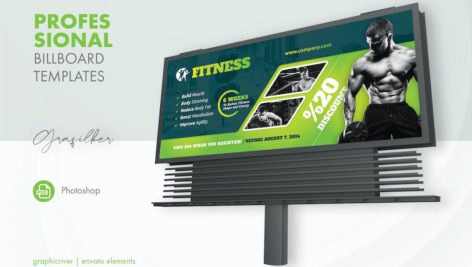 دانلود بیلبورد تبلیغاتی فیتنس و بدنسازی Fitness Salon Billboard