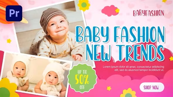 پروژه پریمیر فروشگاه لباس و تبلیغات مد کودکان Baby Shop & Kids Fashion Promo