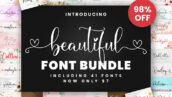 دانلود مجموعه فونت جدید Beautiful Font Bundle