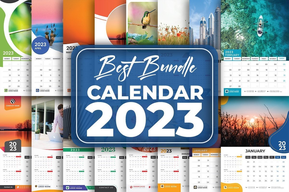 دانلود باندل تقویم لایه باز 2023 New Calendar 2023 Bundle