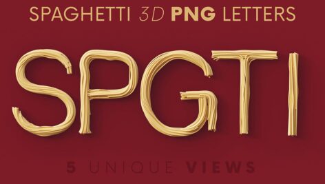 حروف سه بعدی اسپاگتی Spaghetti 3D Lettering