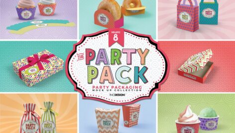 دانلود مدل های بسته بندی مهمانی Party Packaging Mockups