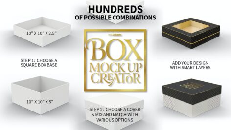 دانلود جعبه موکاپ مدل مربعی Box Mockup Creator Square Box Edition