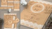 مجموعه کارت دعوت عروسی Lace Wedding Invitation Set