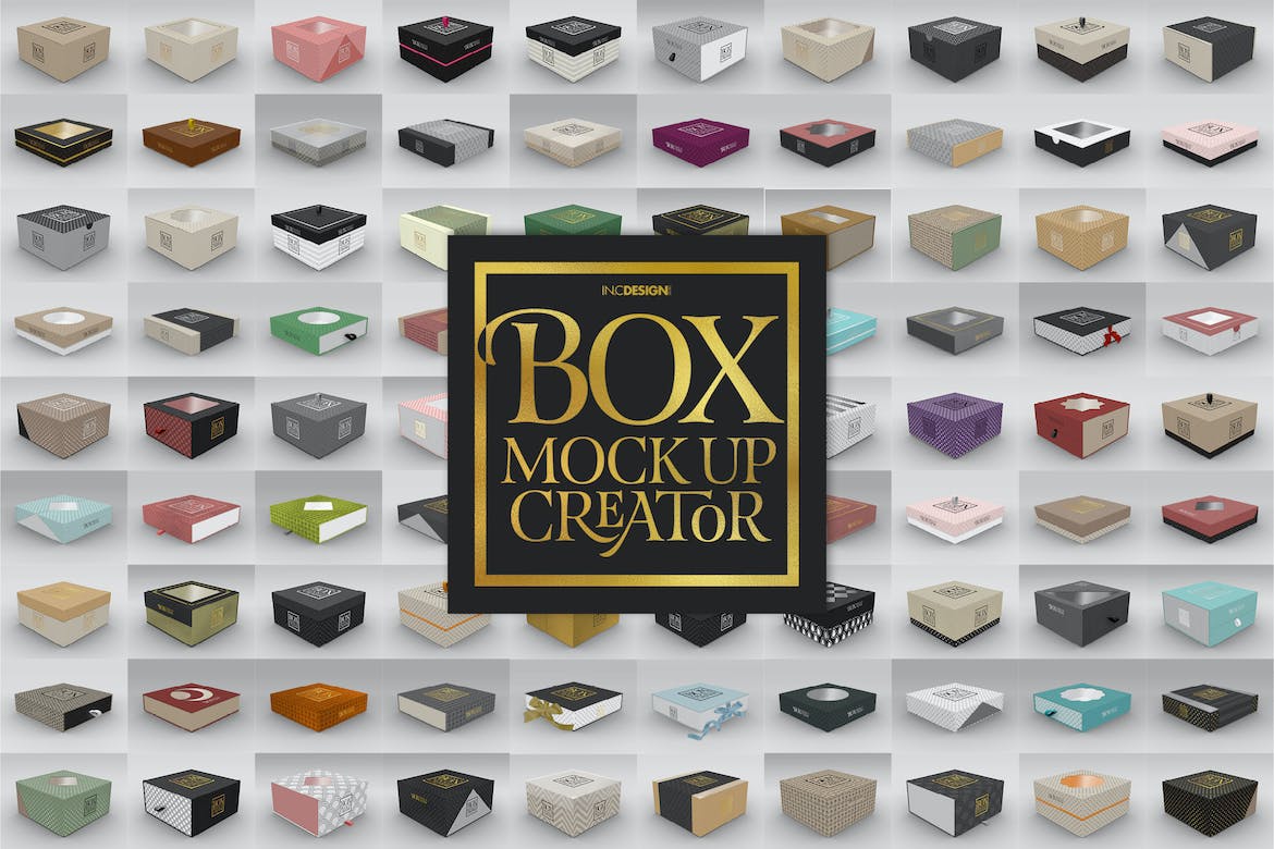 دانلود جعبه موکاپ مدل مربعی Box Mockup Creator Square Box Edition 