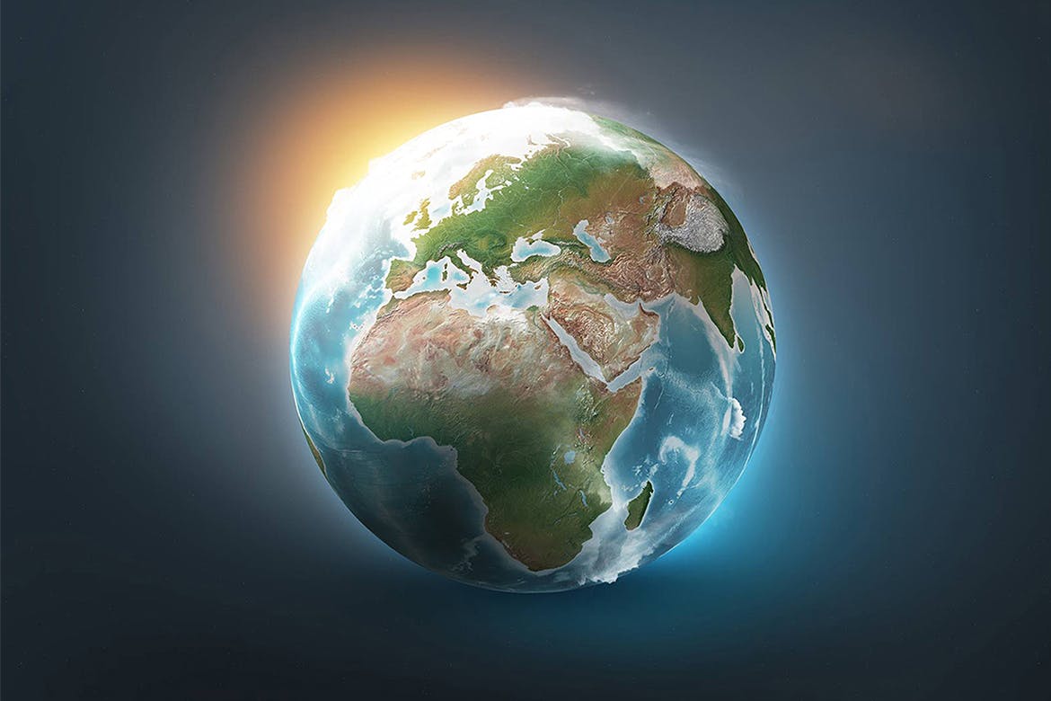 دانلود لایه باز کره زمین سه بعدی Photoshop 3D World Earth Globe 