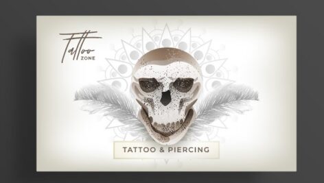 کارت ویزیت هنرمند تاتو کار Tattoo Artist Business Card