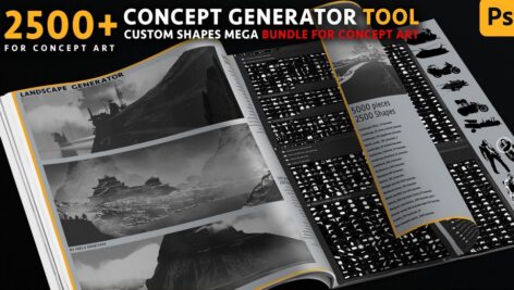 دانلود مجموعه ۵۲۰۰ شیپ فتوشاپ نقاشی مفهومی Concept Generator Tool