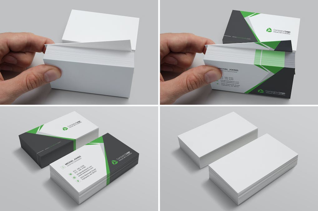 دانلود موکاپ نمای مختلف کارت ویزیت Realistic Business Card Mockups