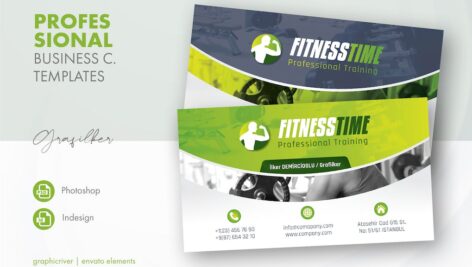 دانلود کارت ویزیت سالن تناسب اندام Fitness Salon Business Card