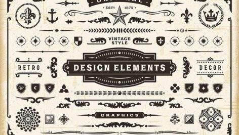 دانلود مجموعه وینتیج عناصر Vintage Original Design Elements Set